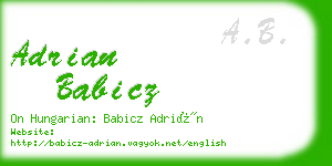 adrian babicz business card